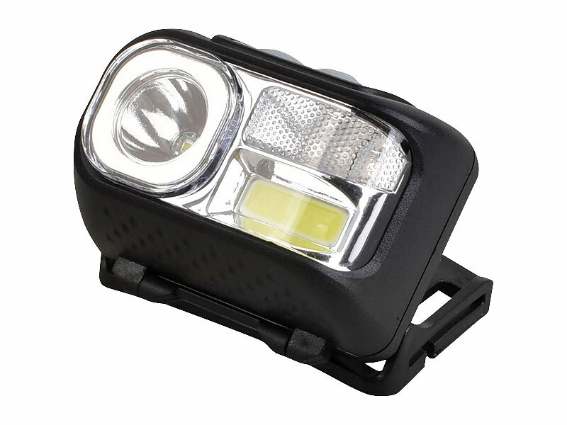 ; Akku-Stirnlampen mit LED-Band, Spotlight und farbigem Licht Akku-Stirnlampen mit LED-Band, Spotlight und farbigem Licht Akku-Stirnlampen mit LED-Band, Spotlight und farbigem Licht 