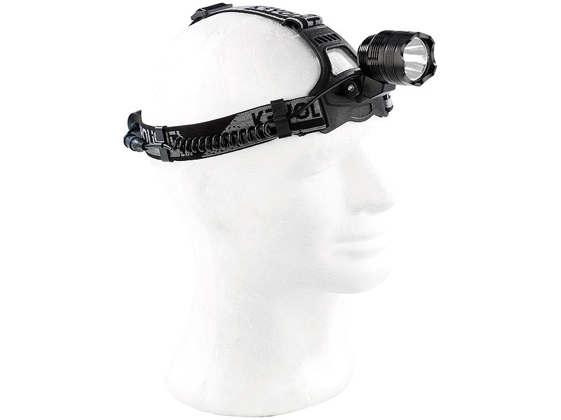 ; Akku-Stirnlampen mit LED-Band, Spotlight und farbigem Licht Akku-Stirnlampen mit LED-Band, Spotlight und farbigem Licht 