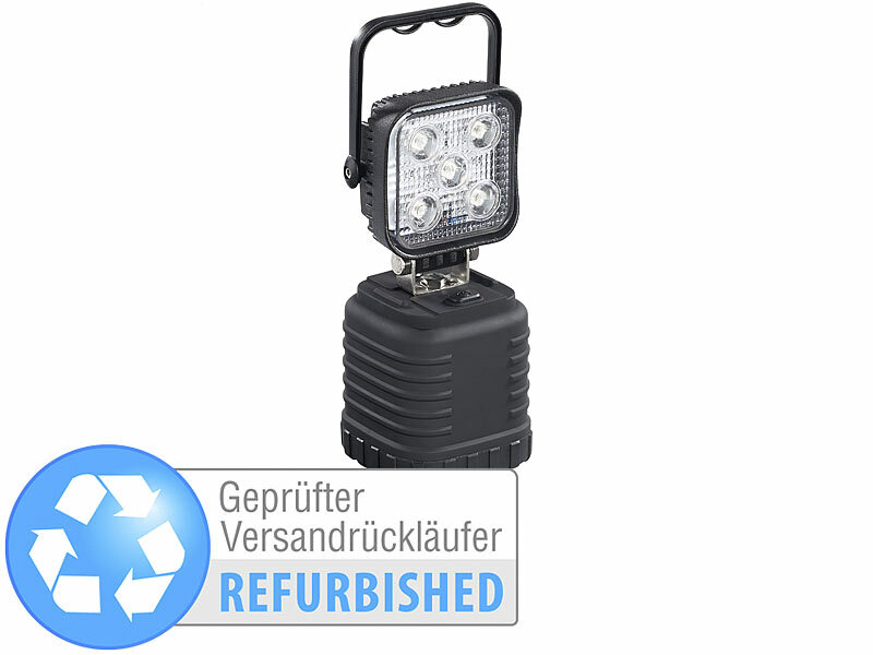 ; LED-Akku-Taschenlampen mit USB-Powerbank 