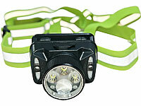 ; Akku-Stirnlampen mit LED-Band, Spotlight und farbigem Licht Akku-Stirnlampen mit LED-Band, Spotlight und farbigem Licht