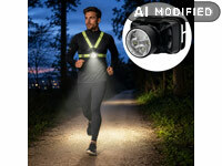 ; Akku-Stirnlampen mit LED-Band, Spotlight und farbigem Licht Akku-Stirnlampen mit LED-Band, Spotlight und farbigem Licht