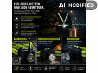 ; Akku-Stirnlampen mit LED-Band, Spotlight und farbigem Licht Akku-Stirnlampen mit LED-Band, Spotlight und farbigem Licht