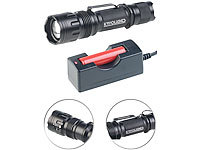 KryoLights Cree-LED-Taschenlampe Police TRC-140.akku, 10W, 840 Lumen, IP65; LED-Akku-Taschenlampen mit USB-Powerbank LED-Akku-Taschenlampen mit USB-Powerbank 