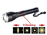 KryoLights Akku-Taschenlampe TRC-130 mit Cree-LED & E-Zooming, schwarz