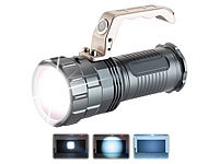 KryoLights Extrahelle Akku-LED-Handlampe TRC-410 CREE LED, 400lm, 10W, IP44; LED-Akku-Taschenlampen mit USB-Powerbank 