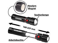 KryoLights 2in1-Taschenlampe & Arbeitsleuchte mit 2x 3-Watt-LED & Neodym-Magnet; LED-Akku-Taschenlampen mit USB-Powerbank LED-Akku-Taschenlampen mit USB-Powerbank 