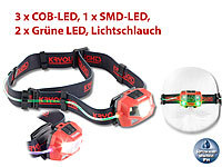 KryoLights Stirnlampe SL-183 mit 3-Watt-LEDs (COB / SMD) und Rundum-Lichtschlauch