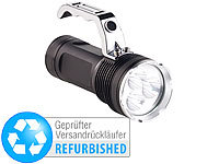 KryoLights LED-Handstrahler mit 3 Cree-LEDs & Akku, Versandrückläufer; LED-Akku-Taschenlampen mit USB-Powerbank 