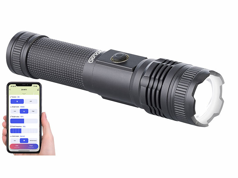 ; LED-Akku-Taschenlampen mit USB-Powerbank 